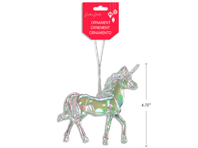 Christmas Iridescent Unicorn Ornament