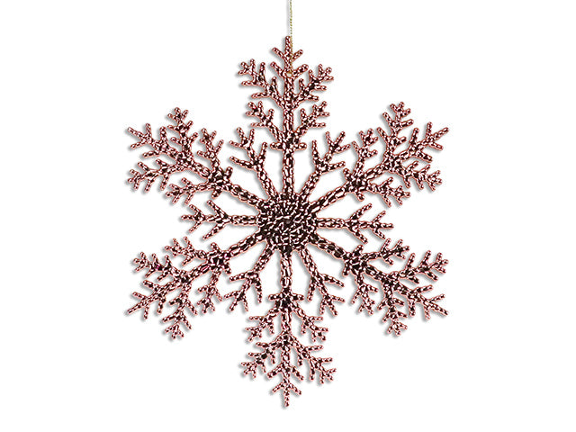 8.25in Xmas Electroplated Hanging Snowflake. 3 Cols: Gold / Silver / Red. h/c.