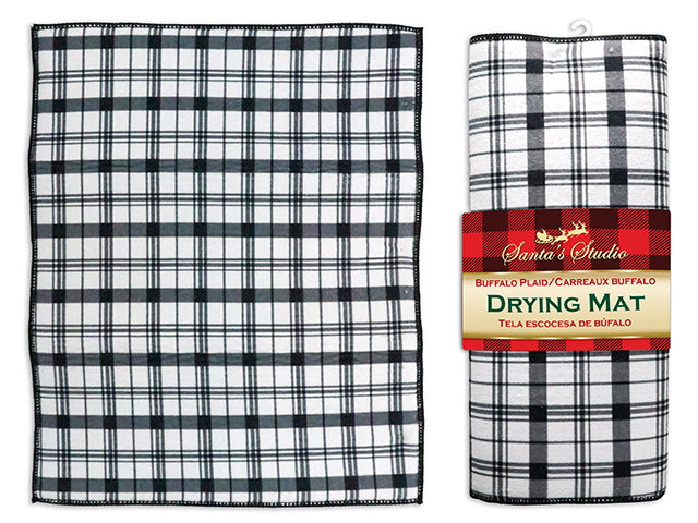 23.5in x 15.75in Xmas Printed Drying Mat. 2 Asst.Styles. J-hook w/Cht.