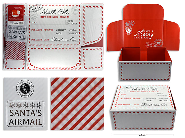 12.25In X 10In Xmas Printed Mailer Box. 2 Asst.Styles. Shink Wrapped W/Colour Label.