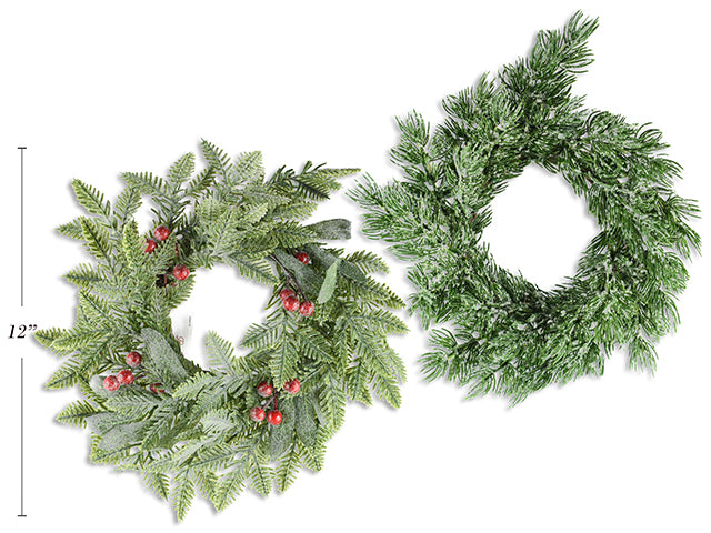 12In(D) Xmas Pine Wreath. 2 Asst.Styles.