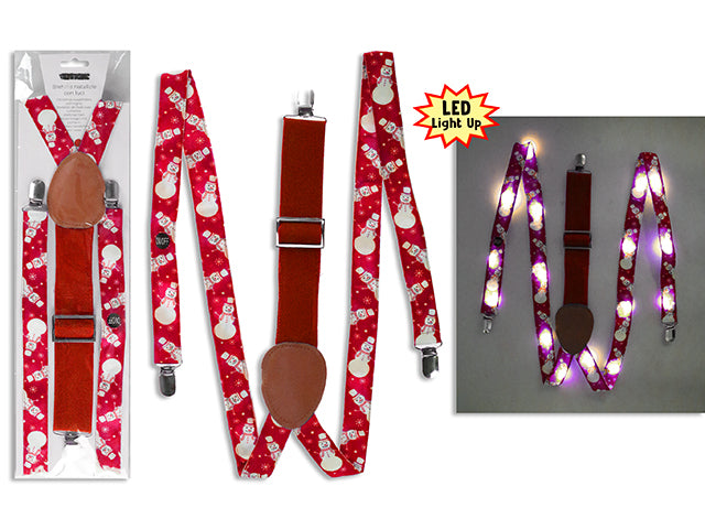 Christmas Battery Operated Light Up Printed Suspenders