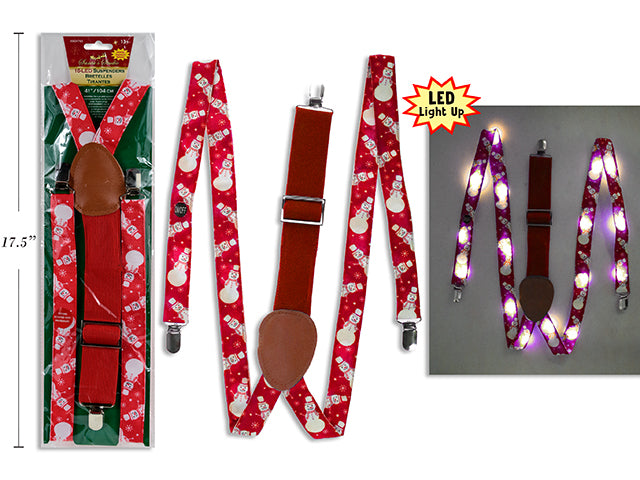 Christmas Battery Operated Light Up Printed Suspenders