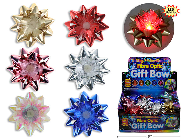 3.5In(D) Xmas B/O Led Col. Changing Bow In Dsp. 4 Asst.Colours. 24/Dsp.