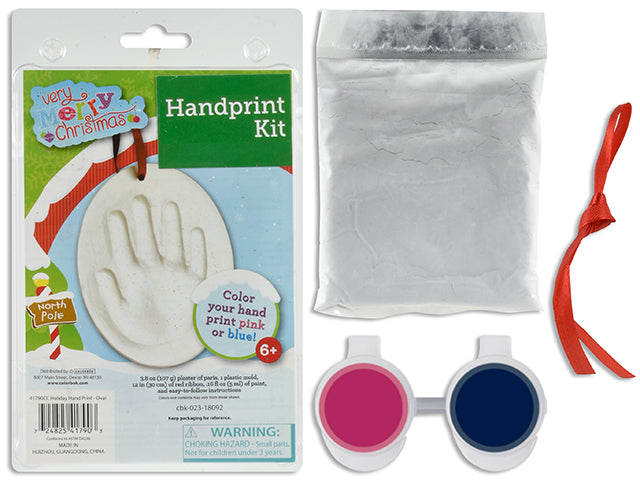 Christmas Plaster Casting Holiday Hand Or Foot Print Ornament Kit