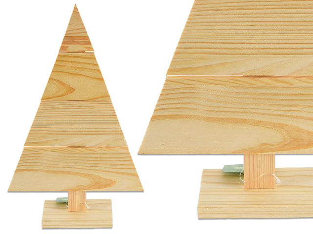 14.75in(H) x 9-3/8in(L) Xmas Decor Your Own Wooden Die-Cut Pine Tree Tabletop Decoration. Cht.