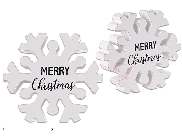 4.92in x 4.53in Xmas MDF Die-Cut Snowflake Decor. Cht.