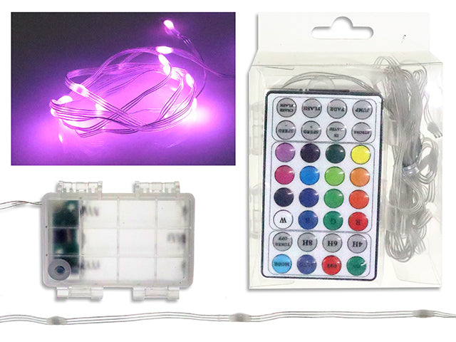 20pk 78.7in B/O Micro-RGB LED Xmas Stringlights w/Remote + Timer. PET Box w/Insert.