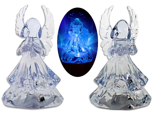 7in Xmas B/O LED Colour Changing Light Up Angel. 4 Asst.Styles. Cht.