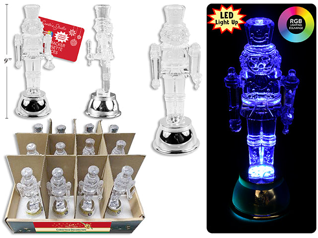 Xmas B/O LED Colour Changing Light Up Nutcracker in Dsp. 12pcs/Dsp. 3 Asst.Styles. Cht.