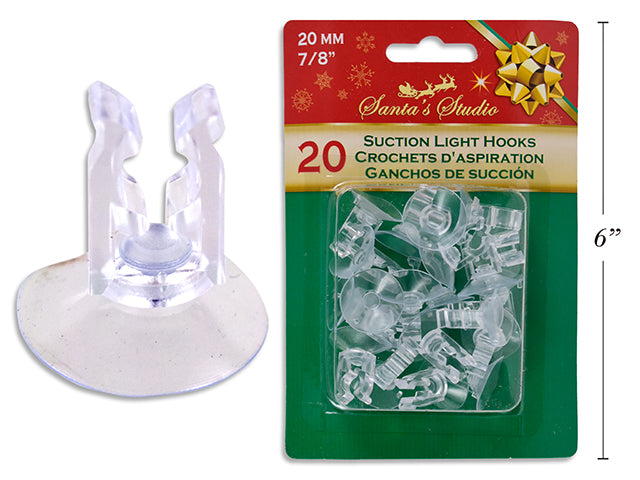 20pk 20mm Suction Cup Light Clips. b/c