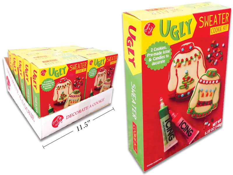 2pk Ugly Sweater Cookie Kit. 148g. Makes 2 Cookies. Printed Box.