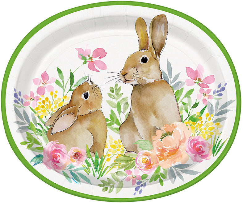 Watercolor Pastel Easter Oval Plates