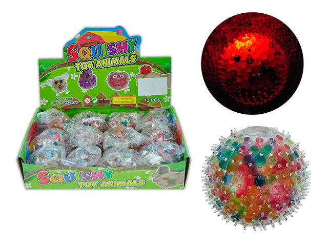 55Mm Led Squishy Spiky Rainbow Gel Bead Ball.