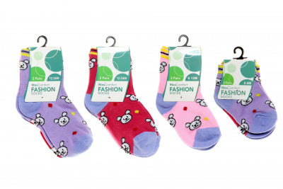 Baby Pink Socks With Bears 2 Pack