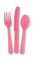 18 Asst Cutlery Hot Pink