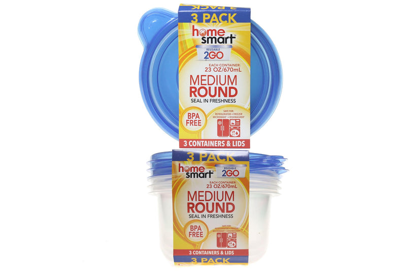 Deep Plastic Container 3 Pack Large