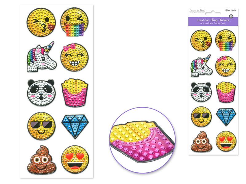 Small Emoticon Bling Paper Craft Sticker