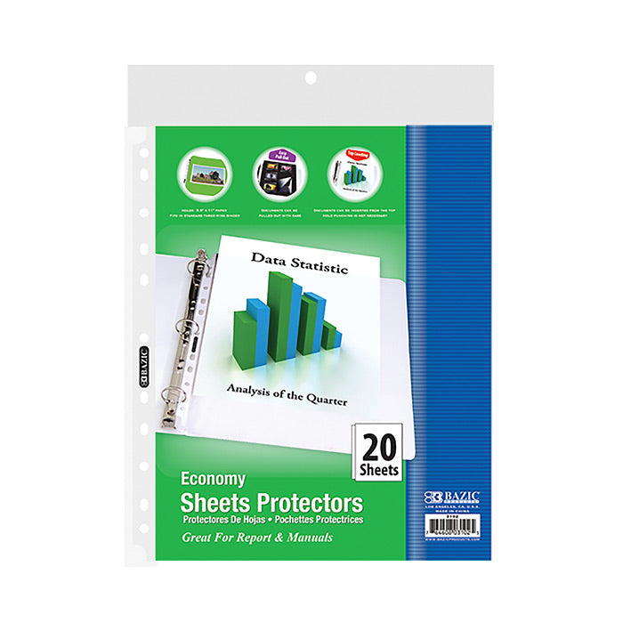 Bazic Top Loading Sheet Protectors 20 Pack