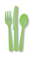 18 Asst Cutlery Lime Grn