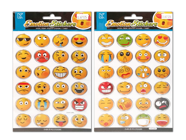 24Pcs Emoji Silver Embossed Stickers. Pbh.