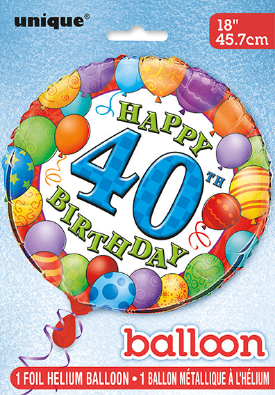 40Th Birthday 18" Foil Balloon