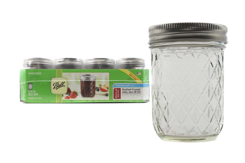 Ball Quilted Crystal Jar 8 Oz