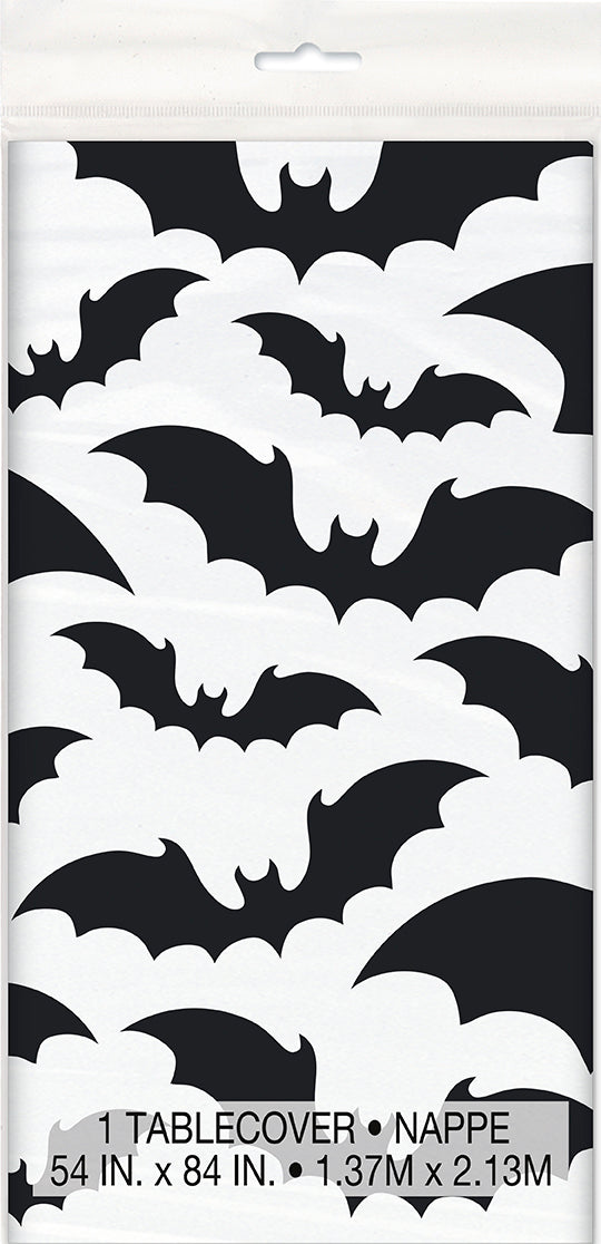 Black Bats Halloween Plastic Table Cover