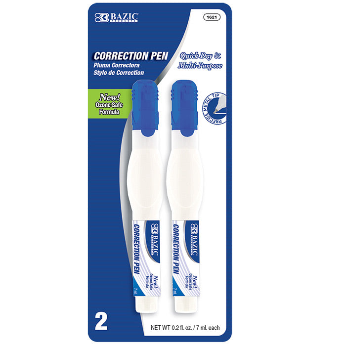 Bazic Metal Tip Correction Pen 2 Pack