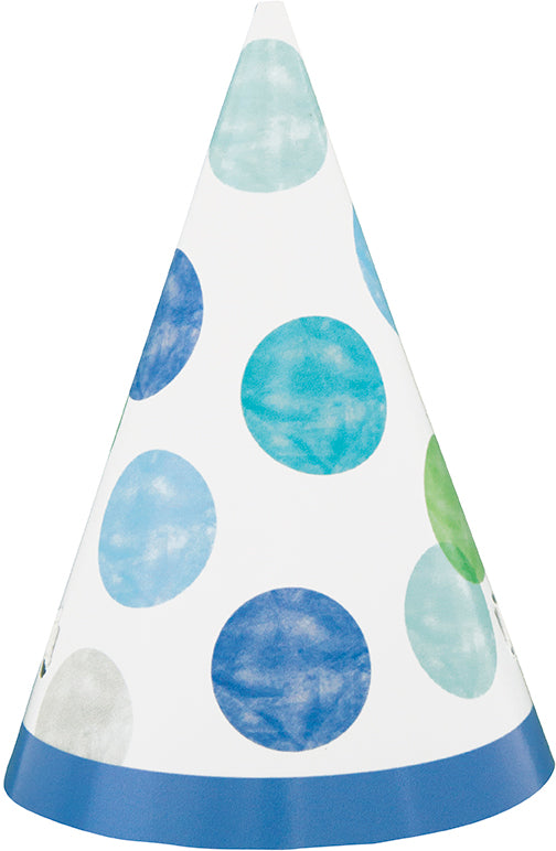First Birthday Blue Dots Mini Party Hats