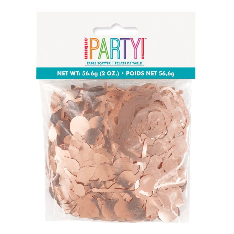 Rose Gold Foil Floral Table Scatter Jumbo Confetti