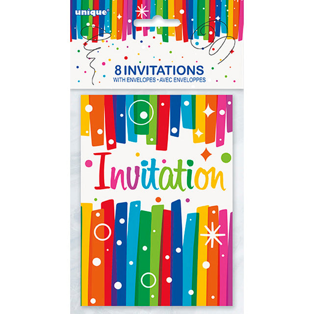 Rainbow Ribbon Birthday Invite