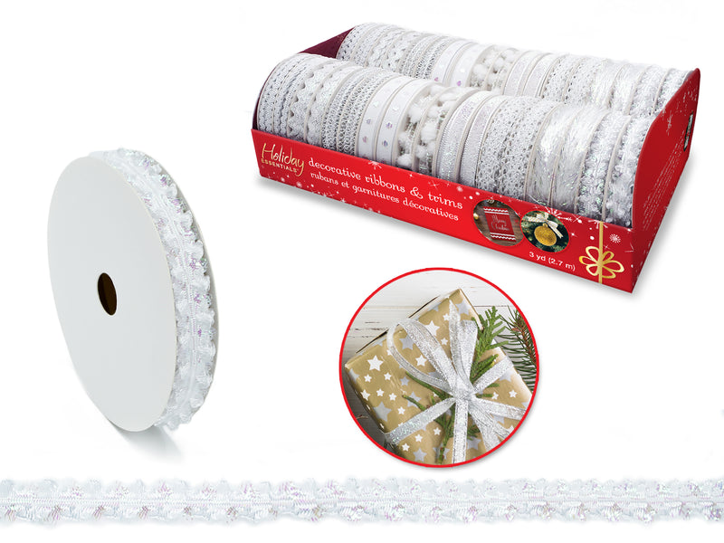 Seasonal Décor: Adornment Trims 3yrd Rolls x36 Asst