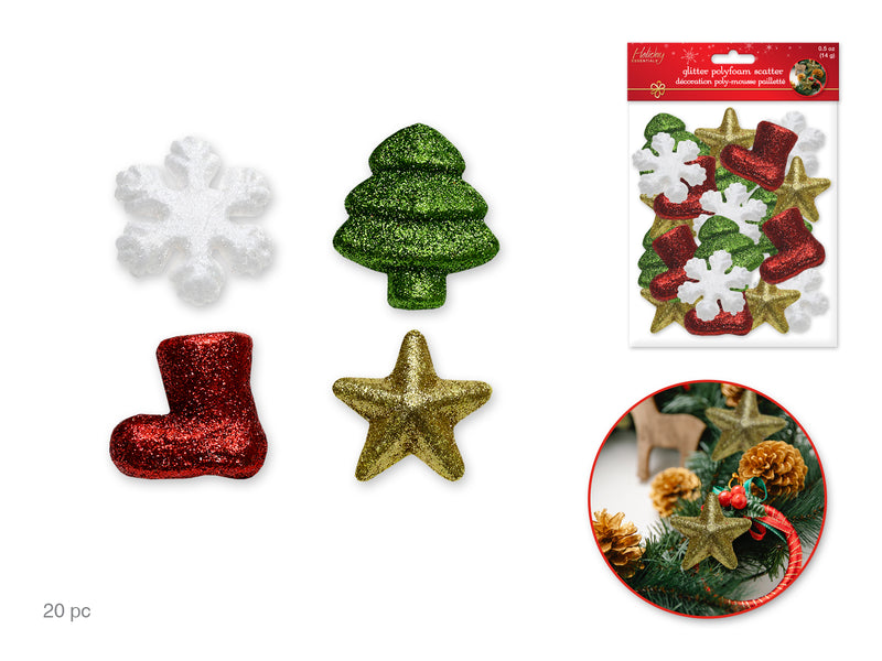 Holiday Essentials Glitter Polyfoam Scatter