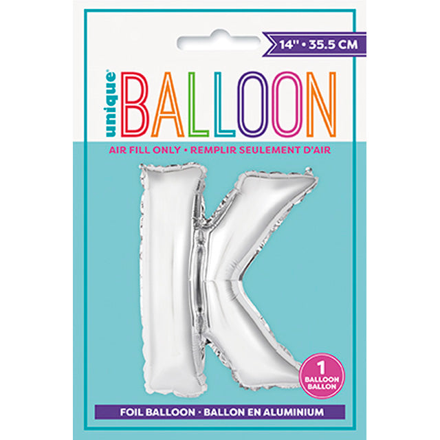 Foil Silver Balloon Letter K