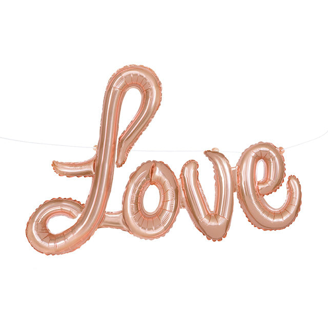 Rose Gold Love Foil Letter Balloon Banner Kit
