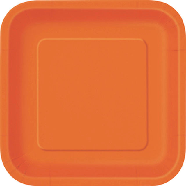 Pumpkin Orange Square Plates Small