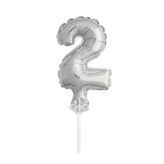 Silver Foil Balloon Cake Topper 2