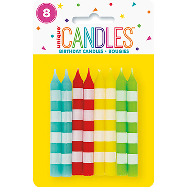 Color Striped Birthday Candles