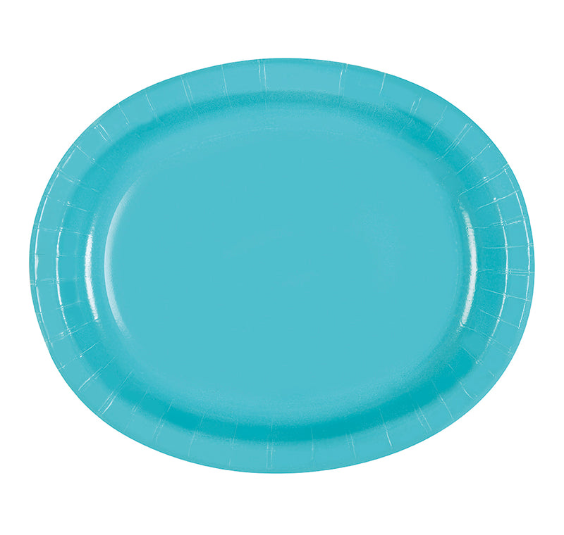 Terrific Teal Oval Plate 8 Pack
