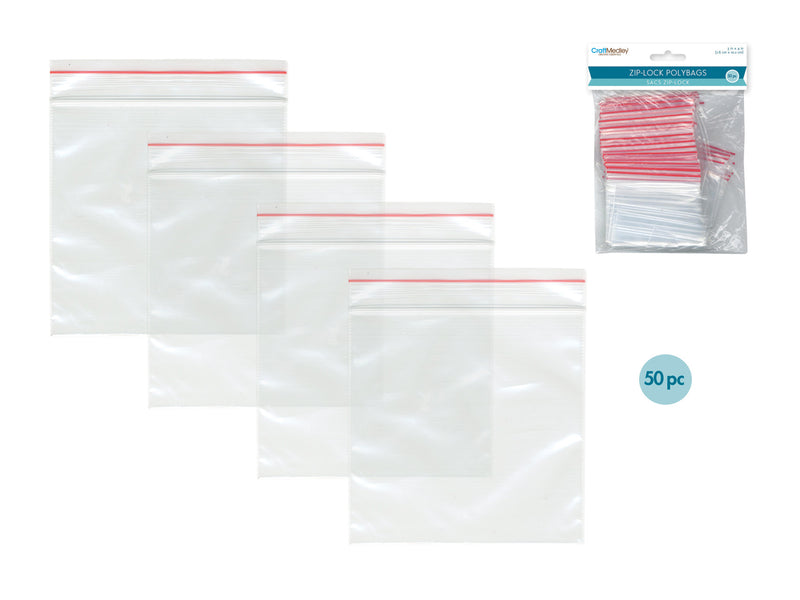 Zip Lock Polybags Large 50 Pack