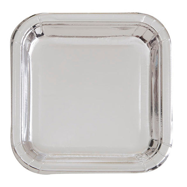 Silver Foil Square Plates Small