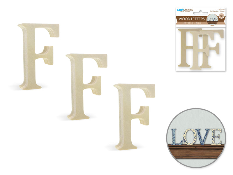 Pine Standing Wood Letters F