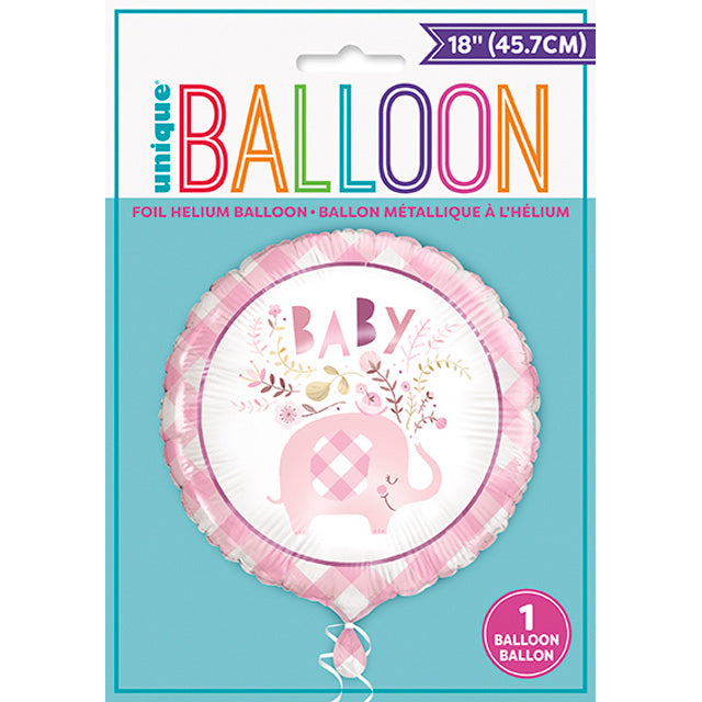 Pink Floral Elephant Foil Balloon 1