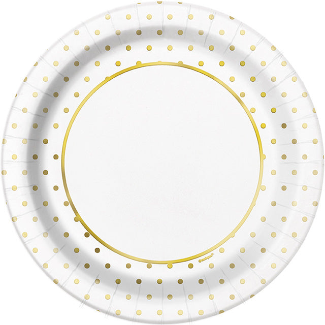 Gold Dots Plates Large