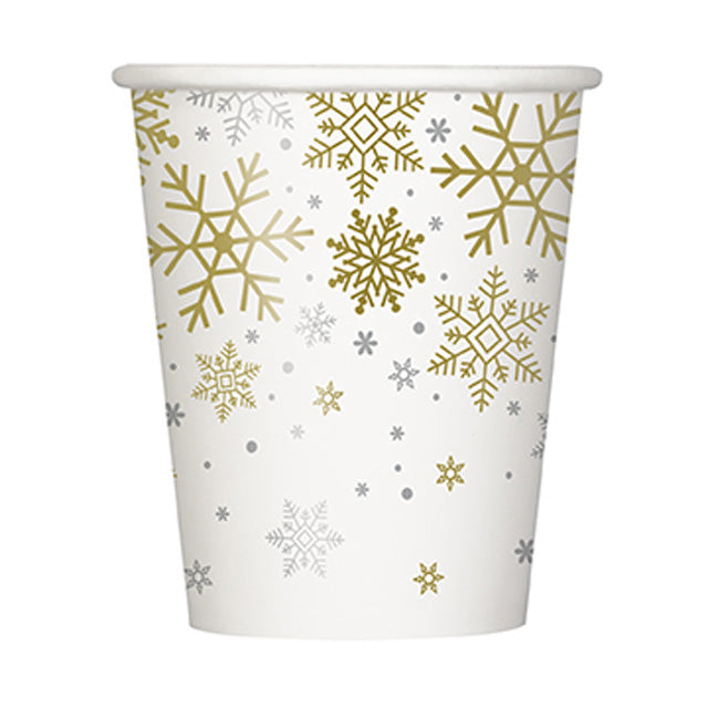 Silver And Gold Snowflake Cups