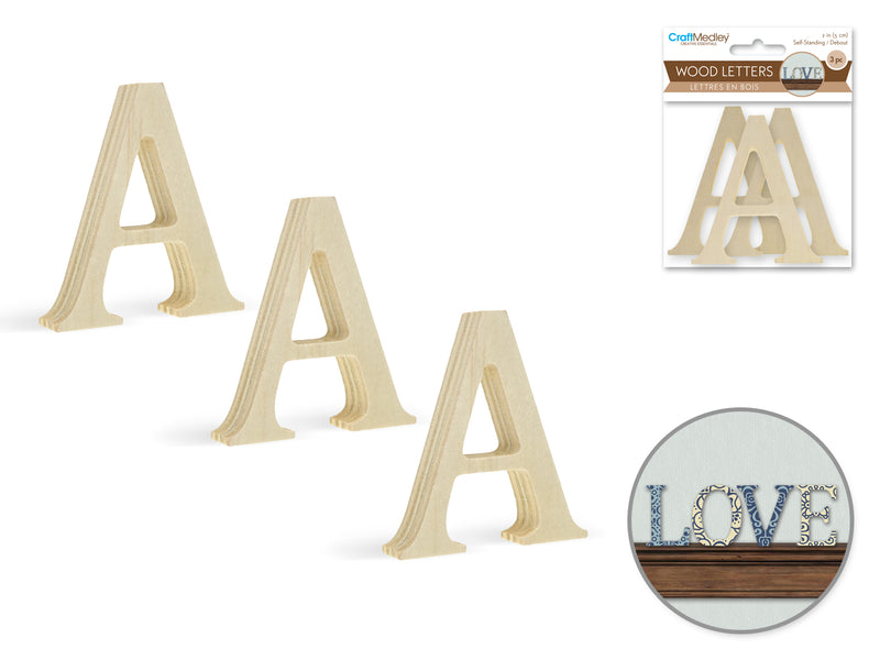 Pine Standing Wood Letters A