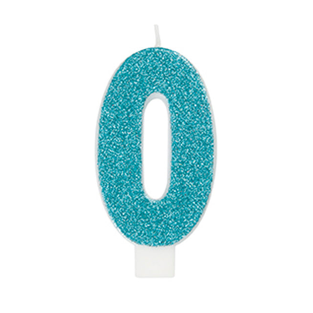 Glitter Number Birthday Candle 0