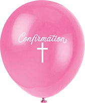 Fancy Pink Cross First Communion Balloon