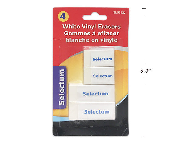 White Vinyl Erasers Combo Size Pack